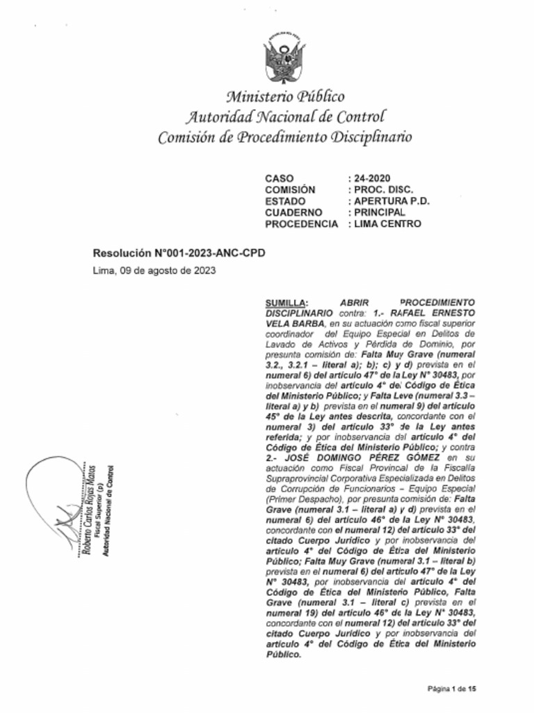 La Autoridad Control del Ministerio Público. ¿Un control descontrolado?