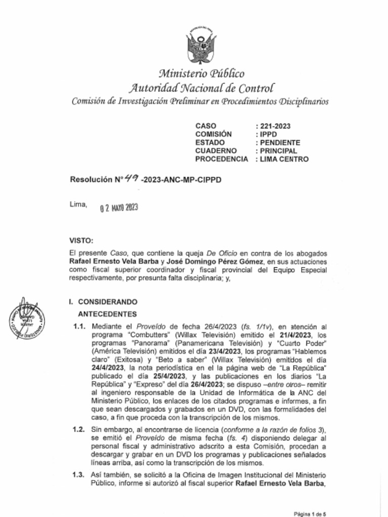 La Autoridad Control del Ministerio Público. ¿Un control descontrolado?
