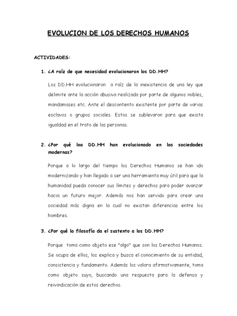 Evolución de los Derechos Humanos | PDF | Derechos humanos | Justicia