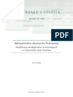 Cieslak Anna Behawioralna Ekonomia Finasowa