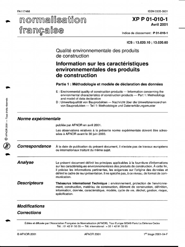 P01 010 1 XP Avril2001 | PDF