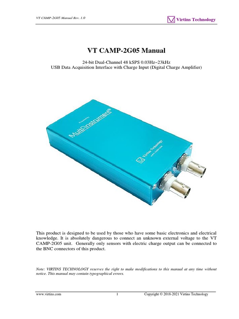 VT CAMP 2G05 Manual | PDF | Amplifier | Analog To Digital Converter