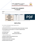 EXAMEN DE ADMISIÓM 5° Miss FINAL