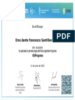 Certificado Eros Argentina Programa 2022