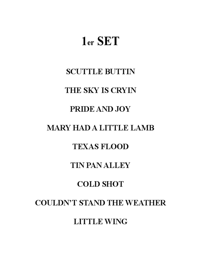Setlist 2021 PDF