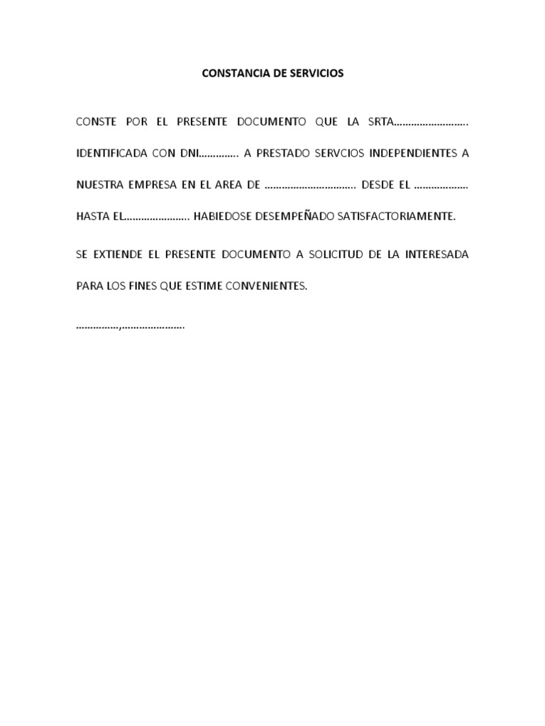 Modelo constancia de servicios pdf
