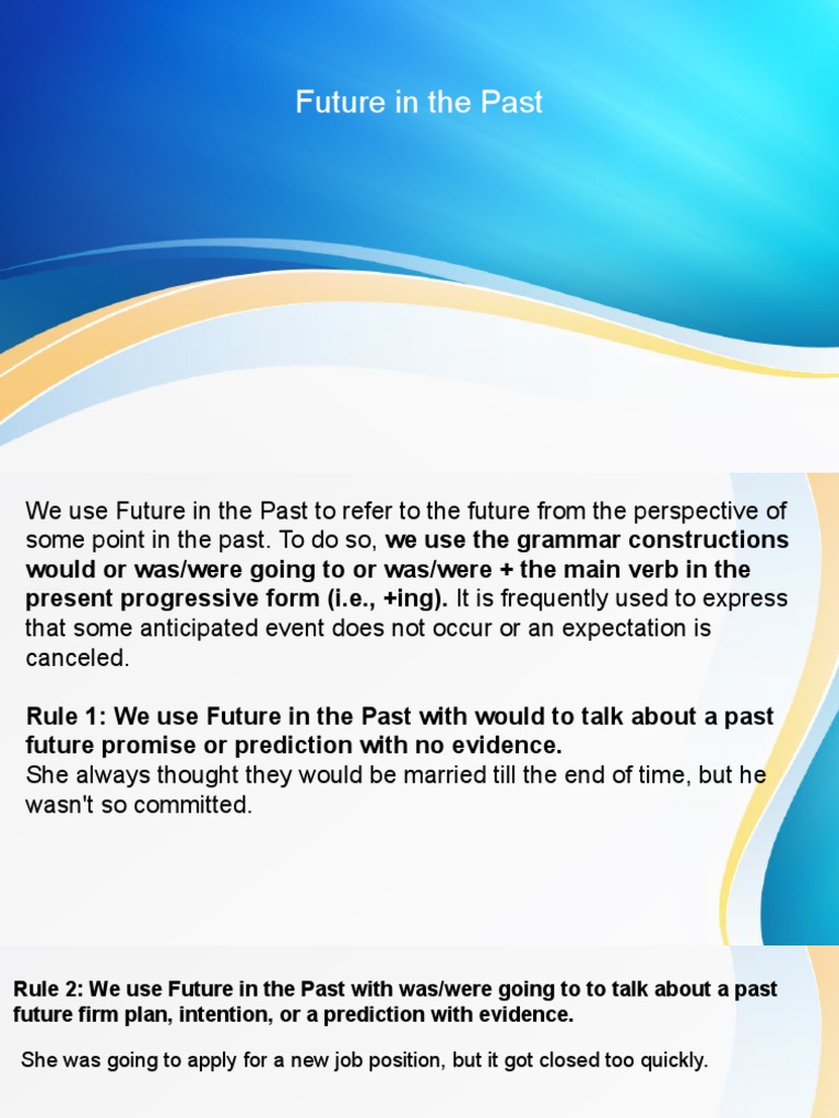 Understanding Future in the Past | PDF | Language Arts & Discipline ...