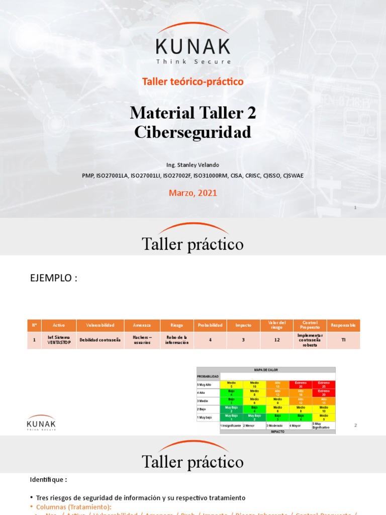 Capacitacion NIST-CSF - Material Taller Riesgos | PDF
