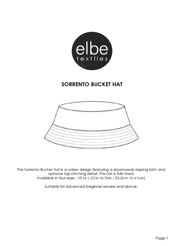 Sorrento Bucket Hat Instructions | PDF | Seam (Sewing) | Sewing