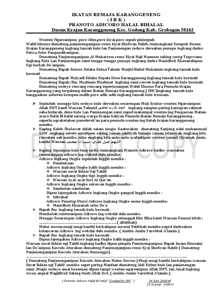 Mc Halal Bi Halal Irk Pdf