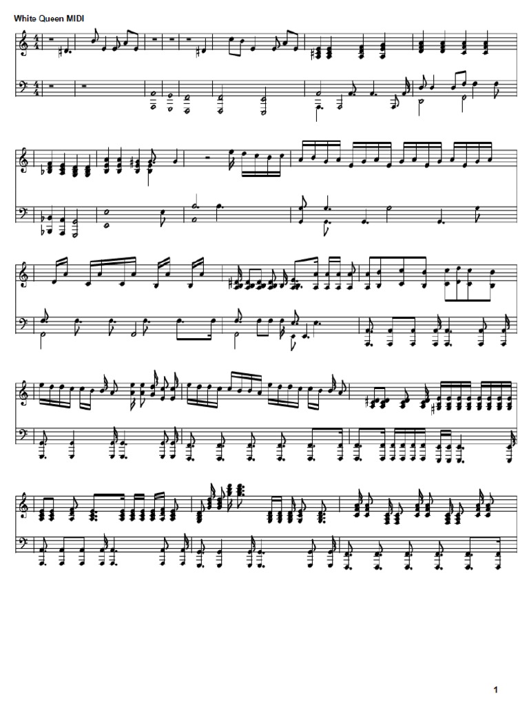 White Queen Sheets PDF