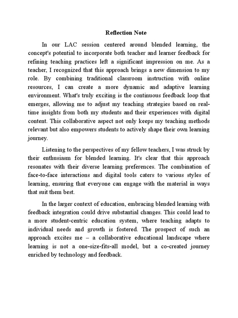 Reflection Note PDF