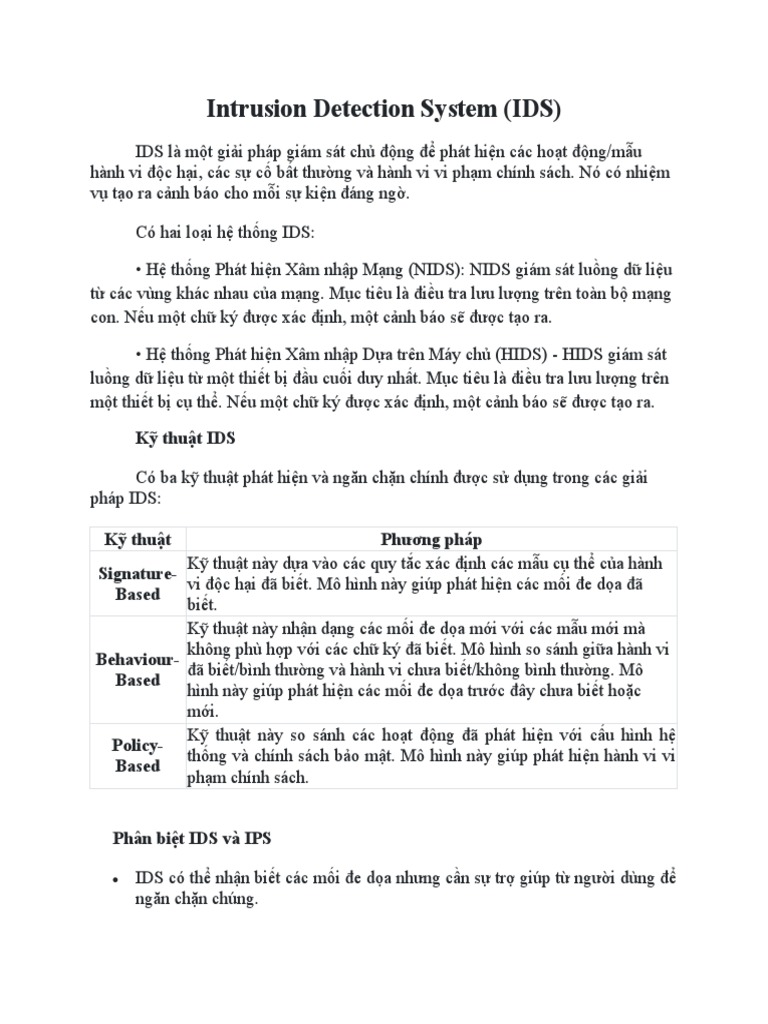 Intrusion Detection System | PDF