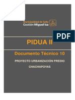 PIDUA II. Documento Técnico 10 PROYECTO URBANIZACIÓN PREDIO CHACHAPOYAS