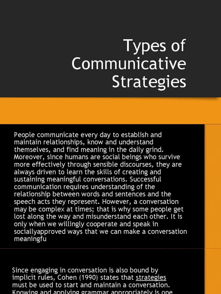 Types of communicative strategies pdf