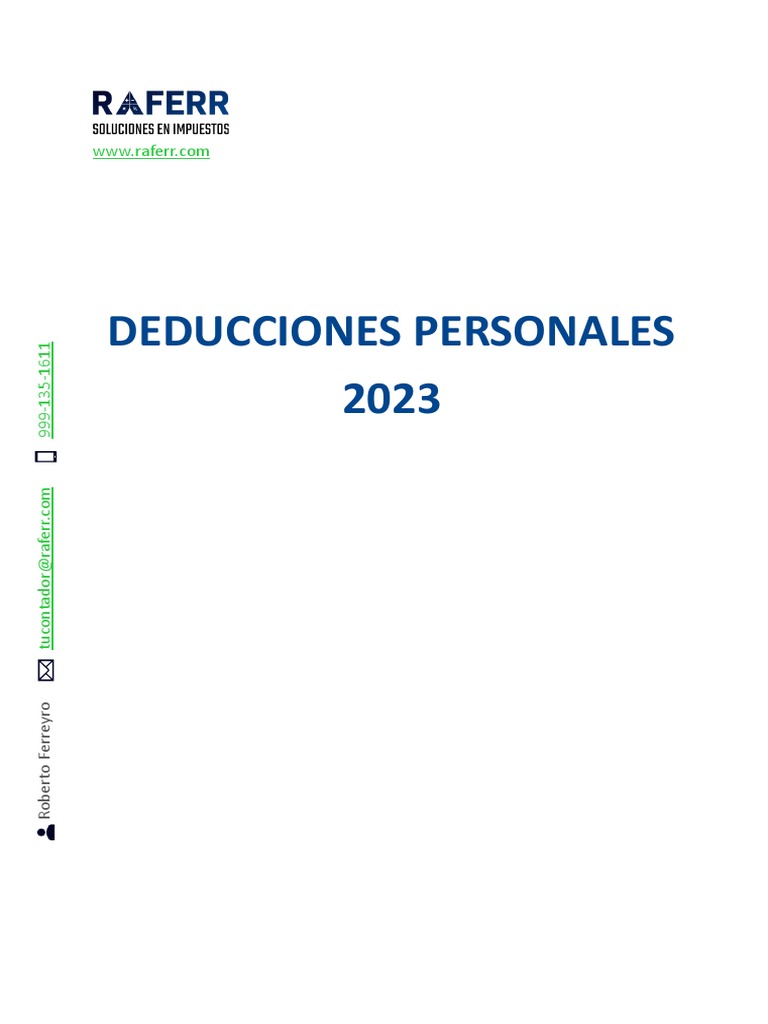 Guia Deducciones Personales Raferr | PDF | Interés | Tarjeta de débito