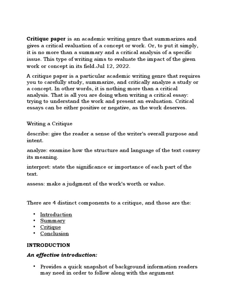HOW TO WRITE A CRITIQUE ON A RESEARCH PAPER visual data 6