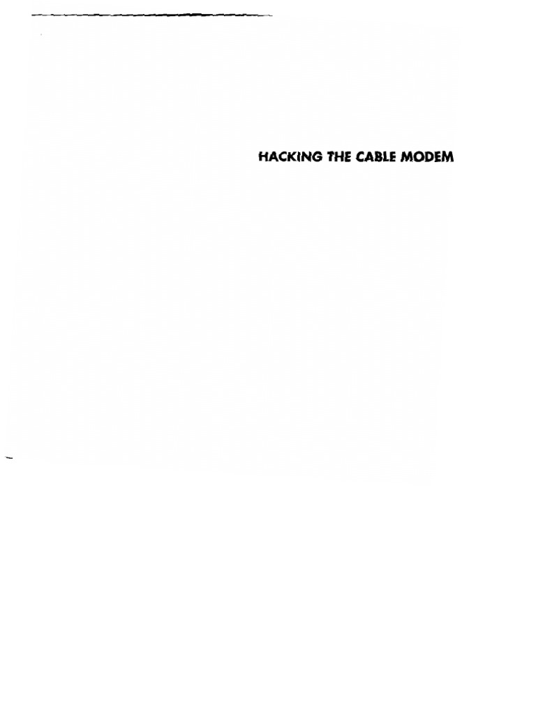 Hacking The Cable Modem PDF