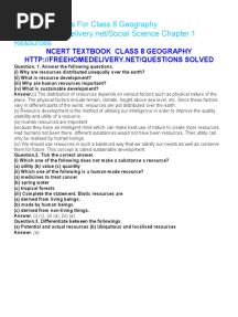 NCERT Solutions For Class 8 Geography Resources