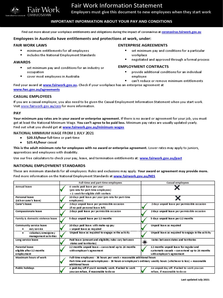 Fair Work Information Statement PDF