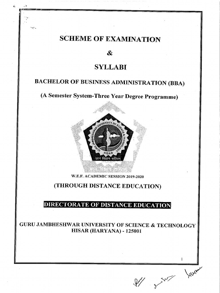 BBA Syllabus | PDF