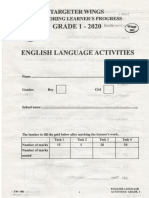 2020 Mid T1 Grade 1 English Language Activities Exam