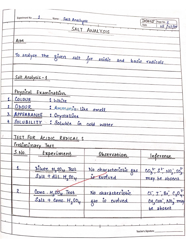 Salt Analysis1 and 2 Ammonium Phosphate and Lead Acetate PDF