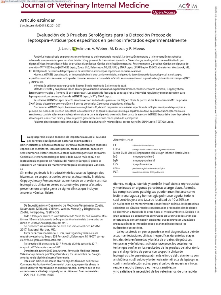 Paso Corto 8 - Evaluation of 3 Serological Tests For Early Detection of ...