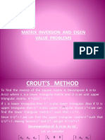 Matrix Inversion and Eigenvalue