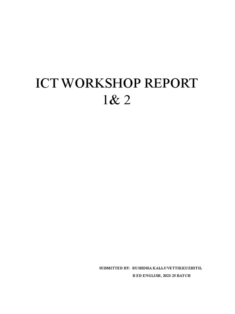 ICT Workshop Report: Enhancing Education | PDF | Computers