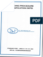 Welding Procedure Specification (WPS) - 012 AWS D1.1 SMAW SS400 To SS400 4G