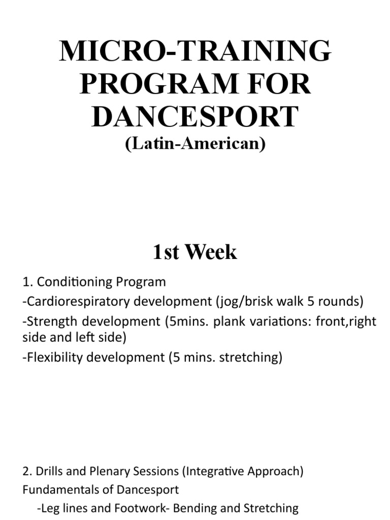 Micro Training Program for Dancesport | PDF