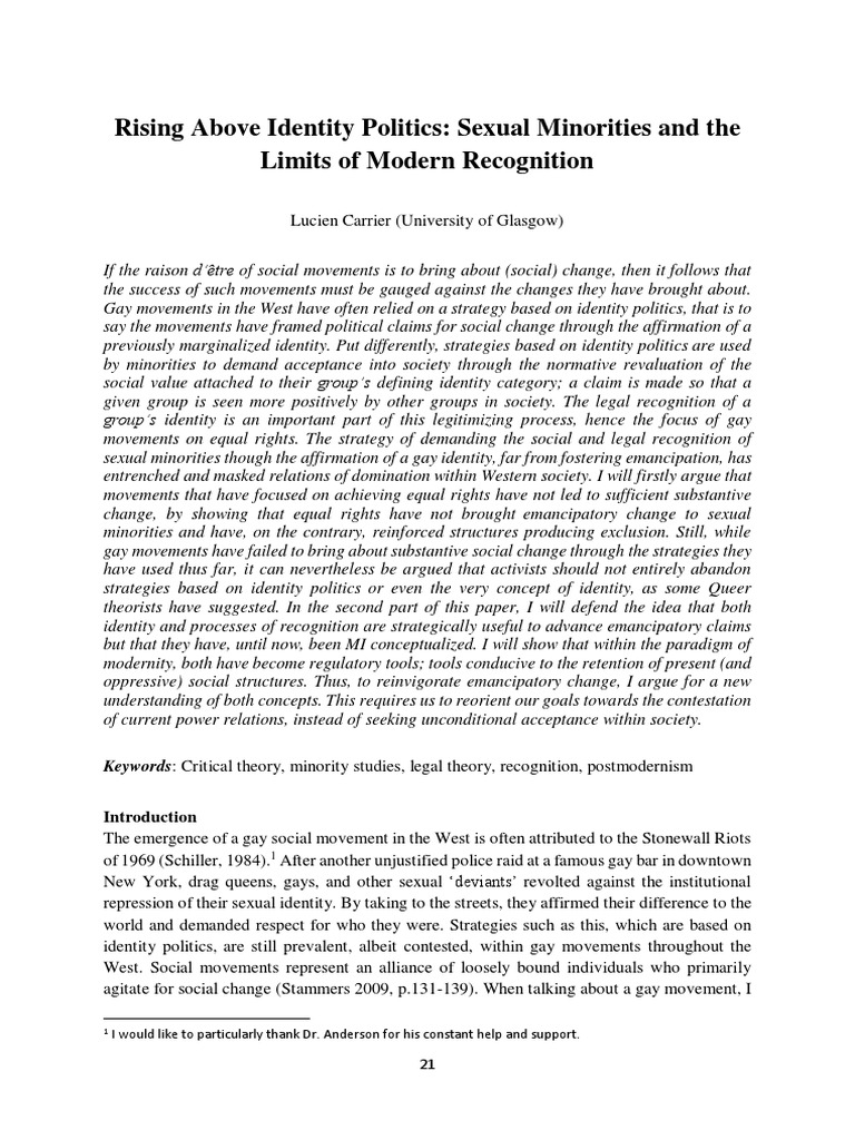 Reconceptualizing Identity Politics for Change | PDF | Identity ...