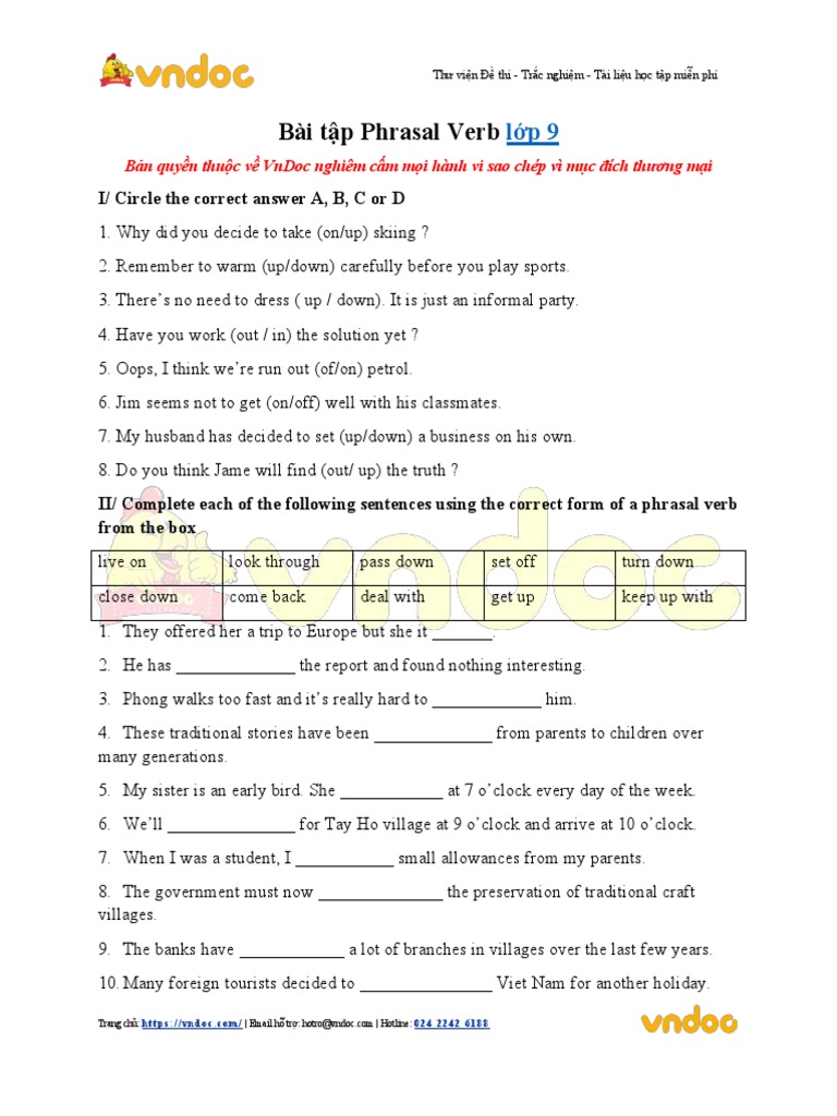 Bai tap phrasal verb lop 9 pdf