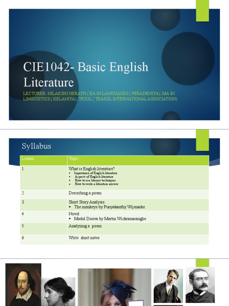 CIE1042 Lesson 1 What Is Literature PDF