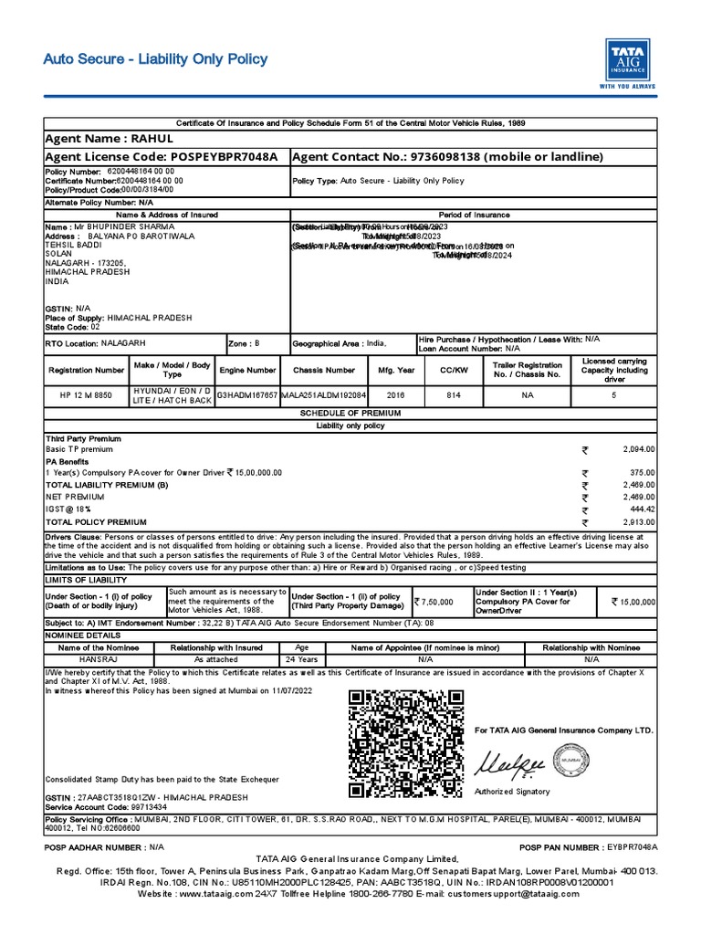 tata-aig-motor-policy-schedule-3184-6200447582-00-pdf-insurance