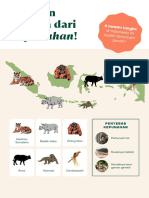 Poster Infografis Hewan Langka Indonesia Ilustrasi Minimalis Krem Putih