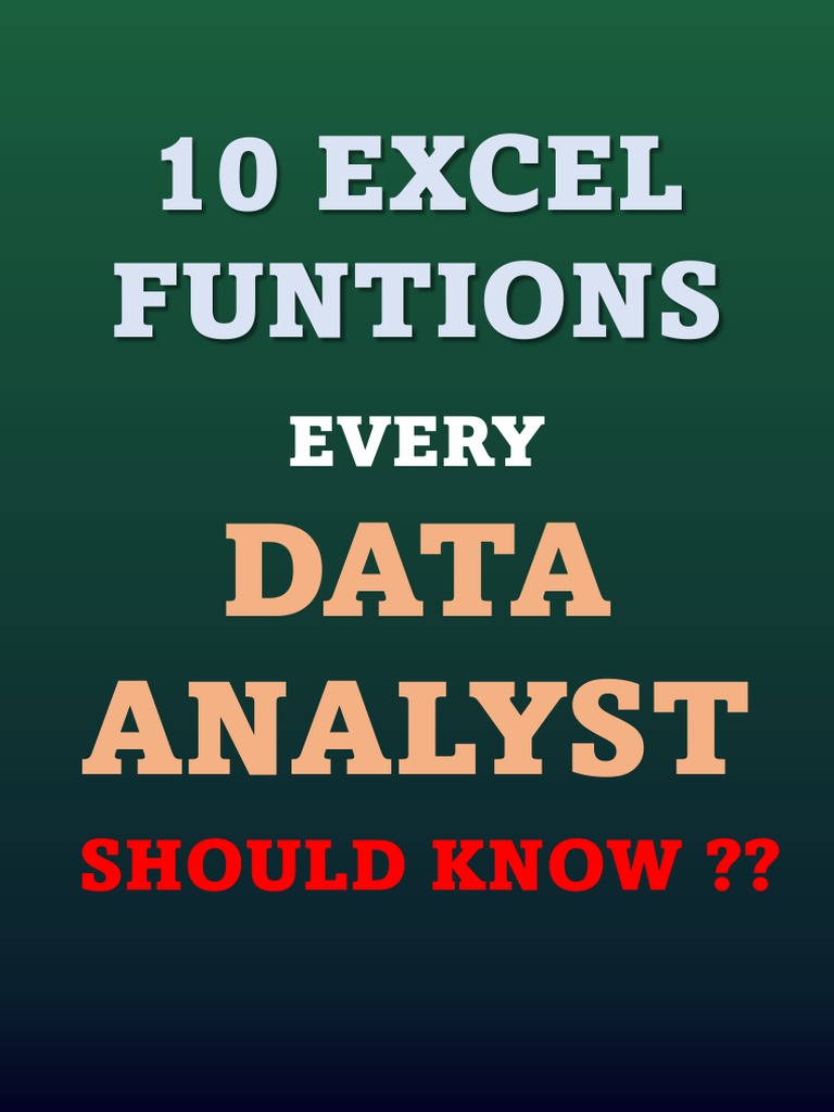10 Excel Function in Data Analysis | PDF | Internal Rate Of Return ...