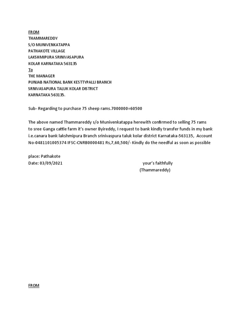 Bank Letter | PDF