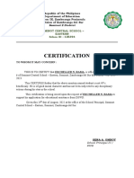 Certification of Enrollment