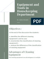 Equipment and Tools in Housekeeping Department: By: Andrea Hornido