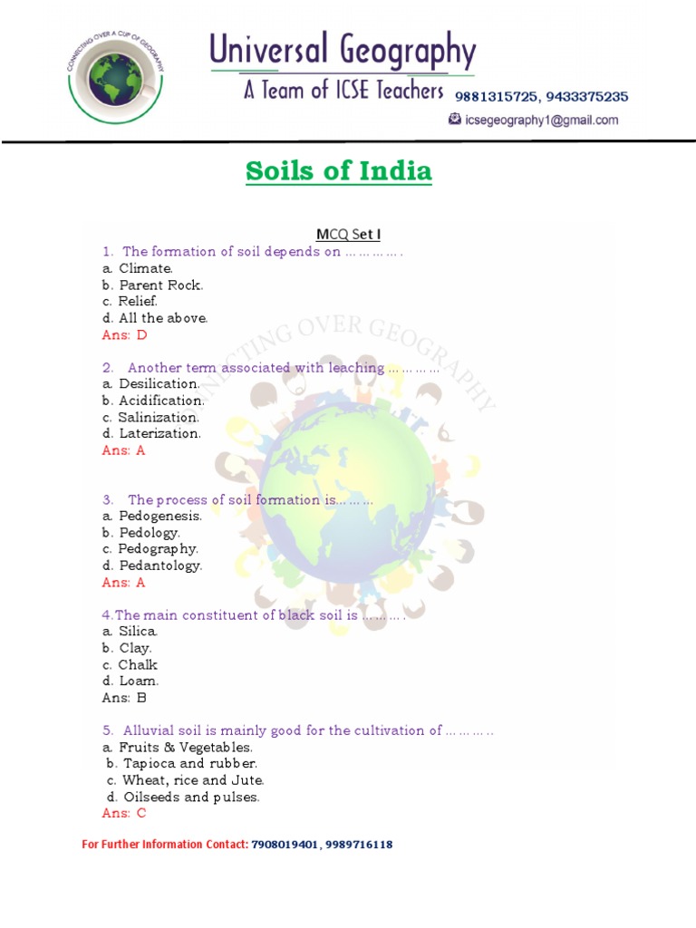 Mcq On Soil In Lh Pdf