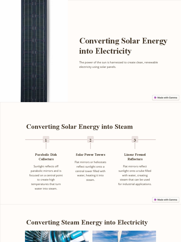 Converting Solar Energy Into Electricity | PDF