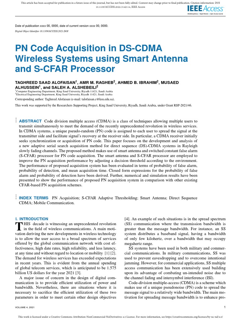 Pn code acquisition in ds cdma wireless systems us pdf