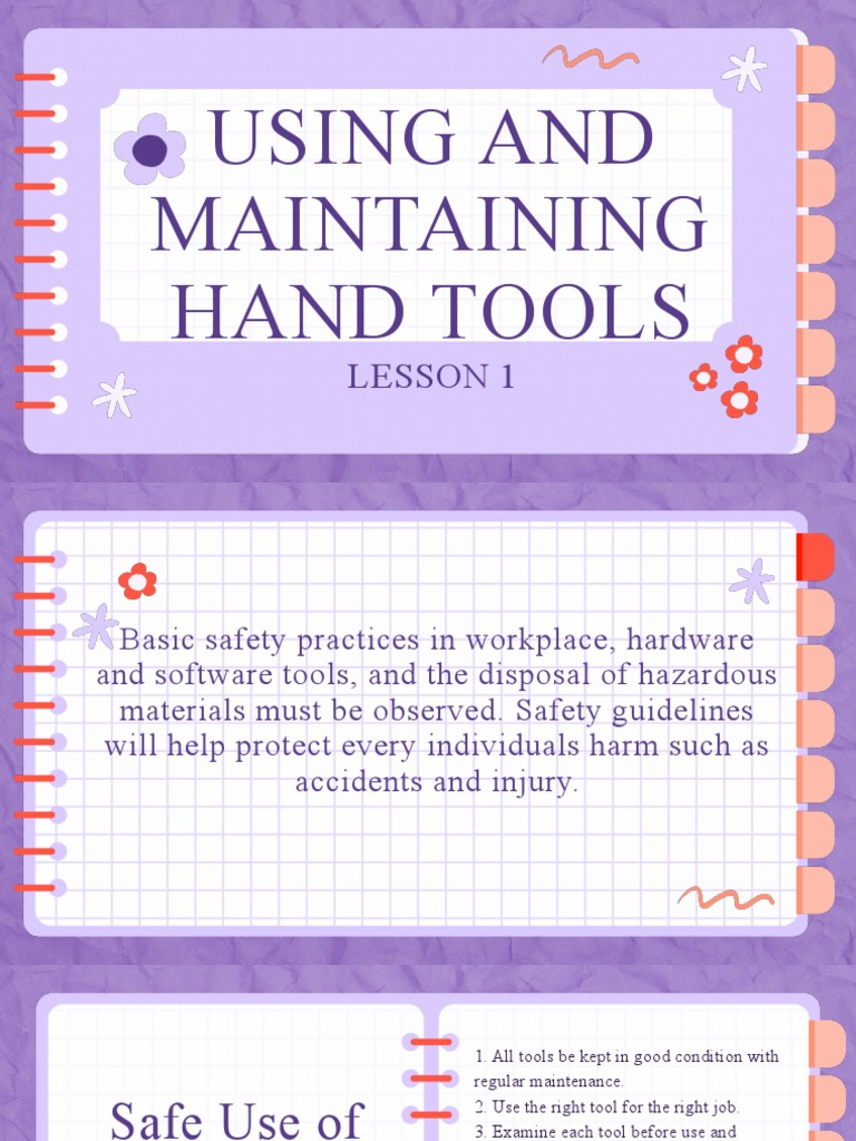 Using and maintaining hand tools pdf