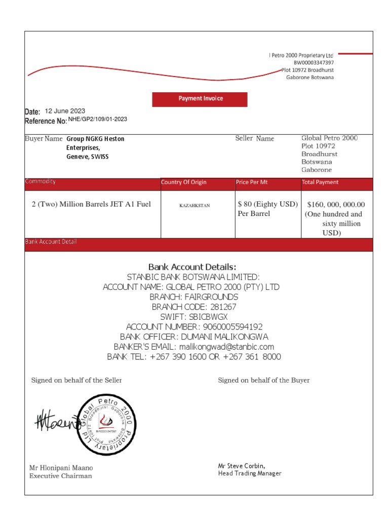 Commercial Invoice JET A1 NHE ENTERPRISES June 2023-Merged | PDF
