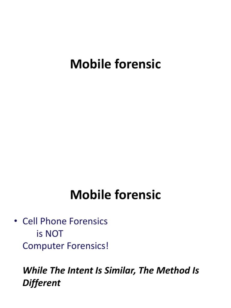 Mobile Forensics: Challenges & Techniques | PDF | Mobile Phones ...