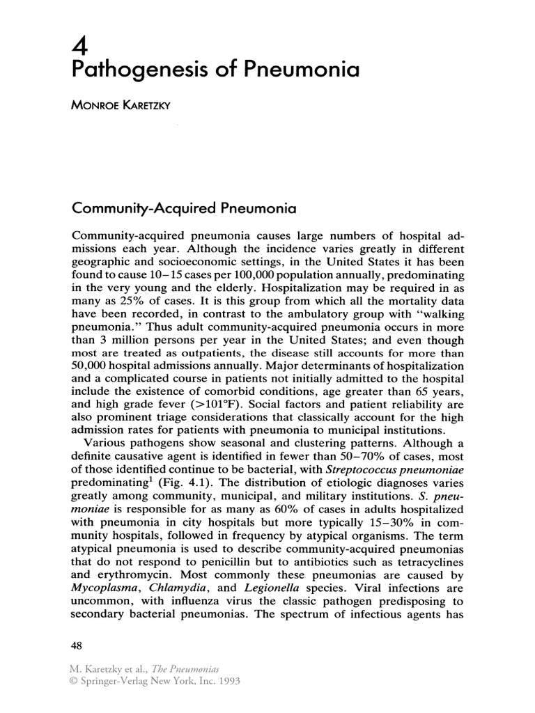 Pathogenesis of Pneumonia | PDF | Pneumonia | Infection