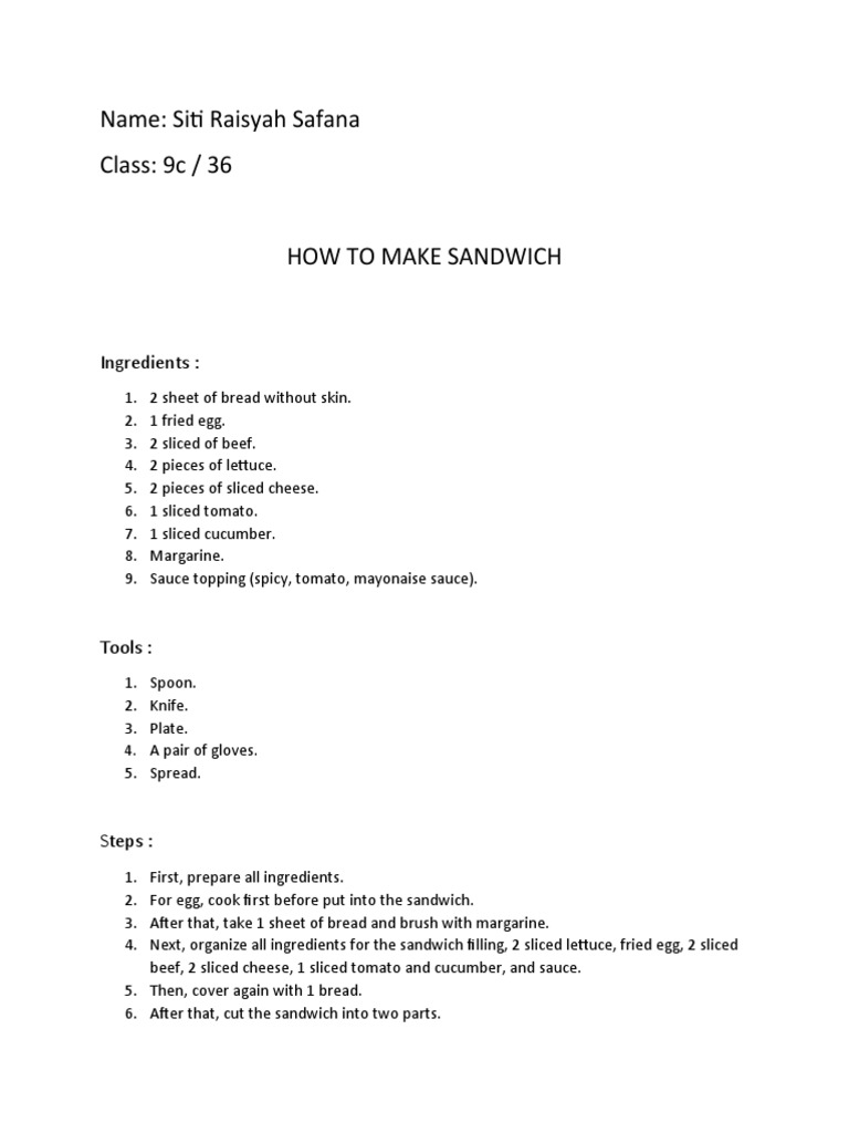 How to Make Sandwich 2 PDF