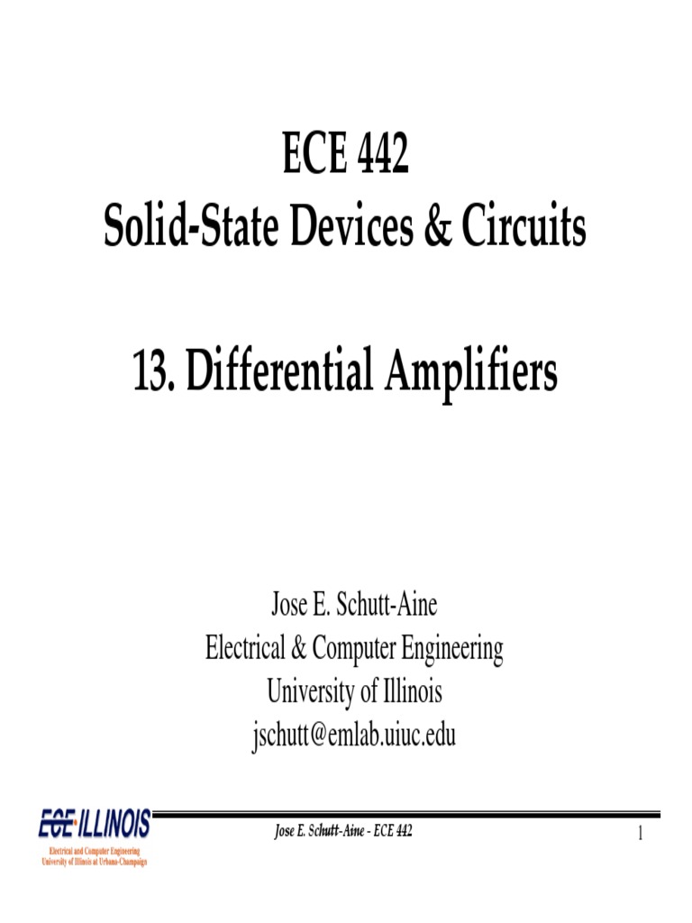 Differential Amplifiers in ECE 442 | PDF | Operational Amplifier ...